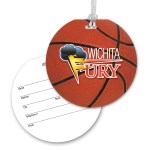 Ultra-Thin Round Luggage Tag with Clear Strap - .10K Ultra-Thin Round Luggage Tag with Clear Strap - .10K