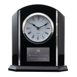 Black and Silver Piano Finish Desk Clock 1 Black and Silver Piano Finish Desk Clock 1