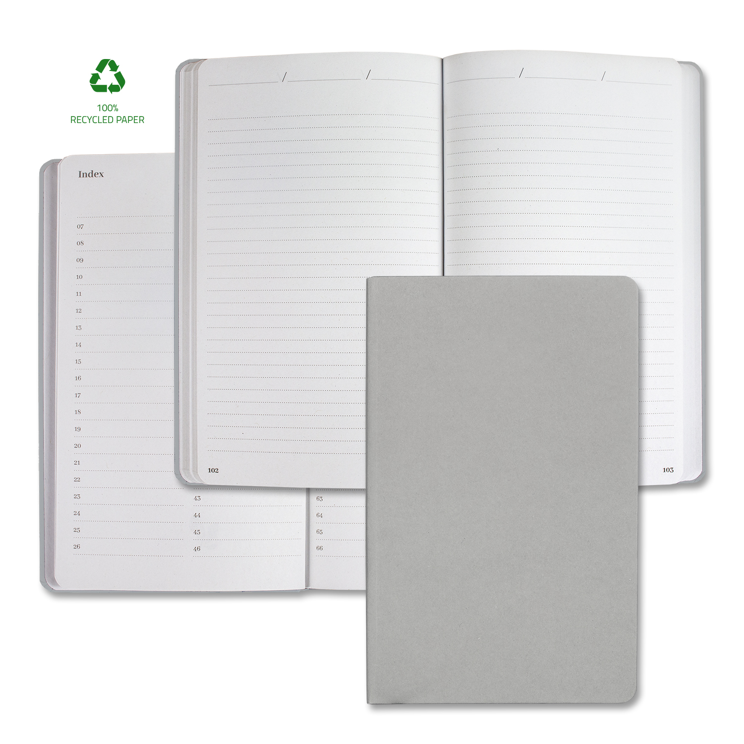 Castelli Samoa ECO Indexed Recycled White Page Journal 1