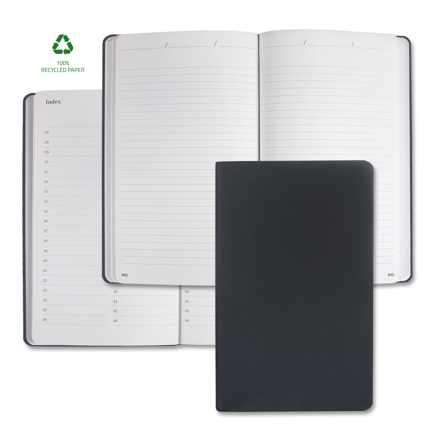 Castelli Samoa ECO Indexed Recycled White Page Journal 1