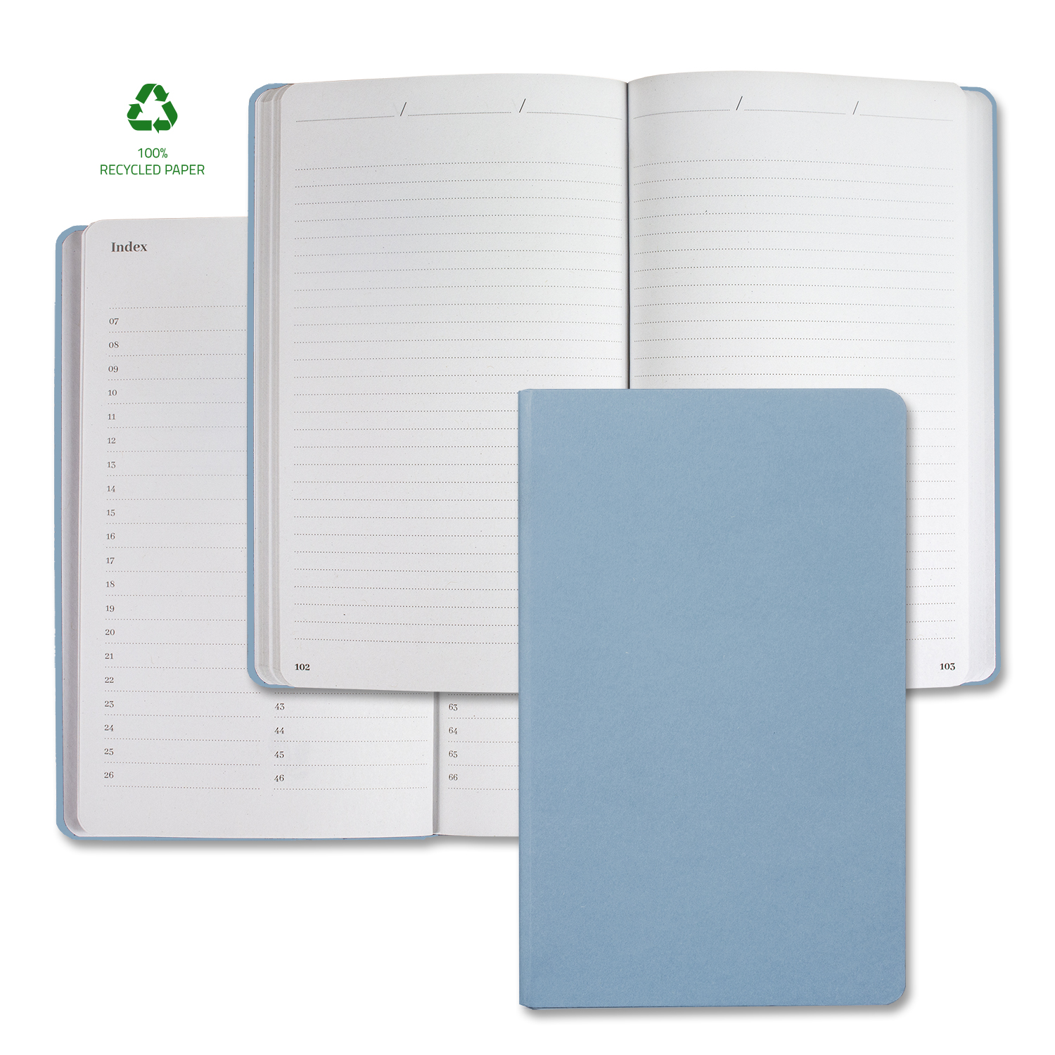 Castelli Samoa ECO Indexed Recycled White Page Journal 1