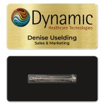 1.5 x 3 Name Badge - Pin Back - Gold 1.5 x 3 Name Badge - Pin Back - Gold