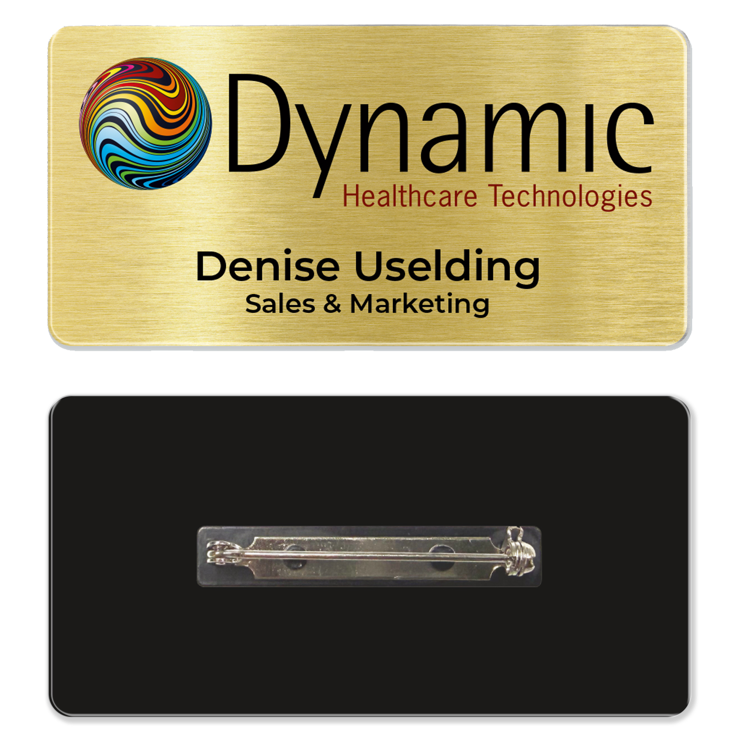 1.5 x 3 Name Badge - Pin Back 1