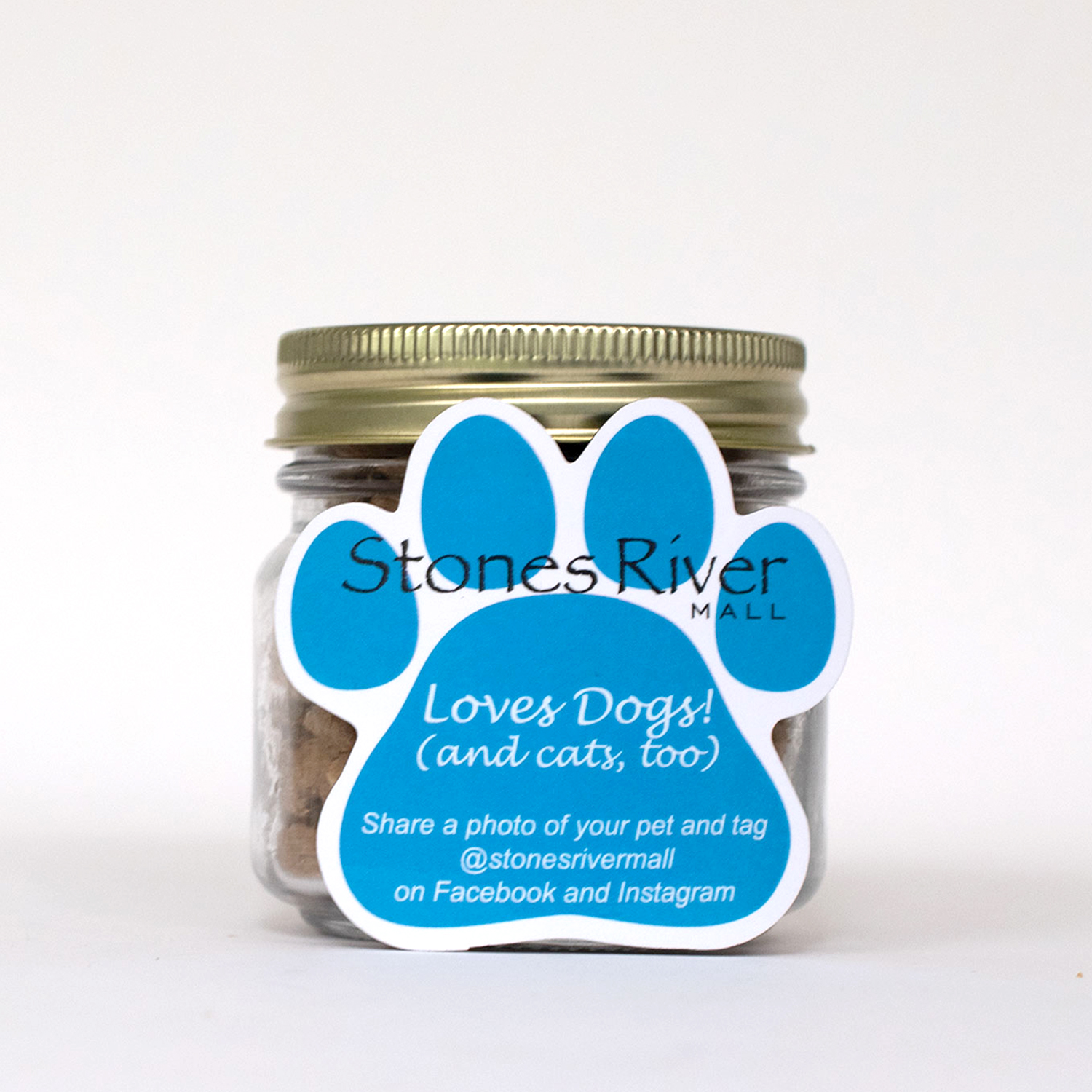Half Pint Jar with Paw Magnet Pet Fill 1