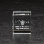 Small Flat Cube 3D Crystal Award - Clear Small Flat Cube 3D Crystal Award - Clear