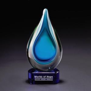 Fusion Art Glass Award w/ Blue Base 1 Fusion Art Glass Award w/ Blue Base 1