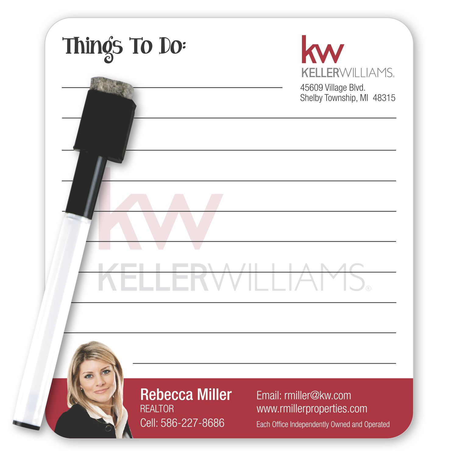 Memo Magnet Dry Erase - Rnd Corner 1