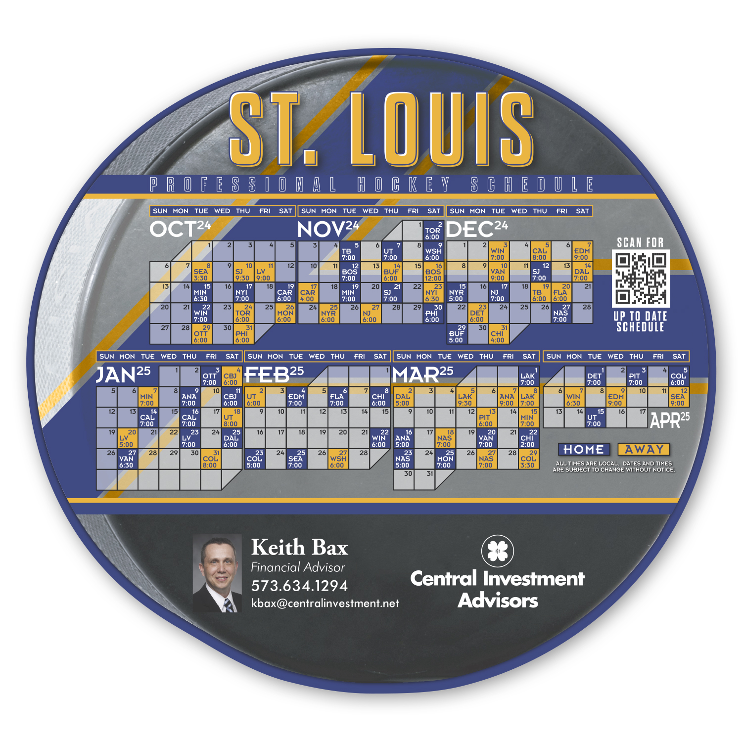 Hockey Puck Schedule 1