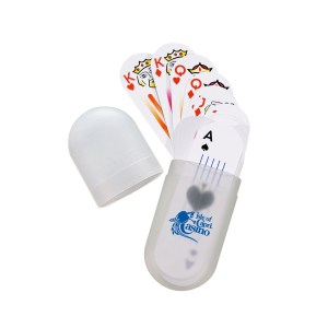 Small Oval Deck Of Cards In Plastic Holder 1 Small Oval Deck Of Cards In Plastic Holder 1