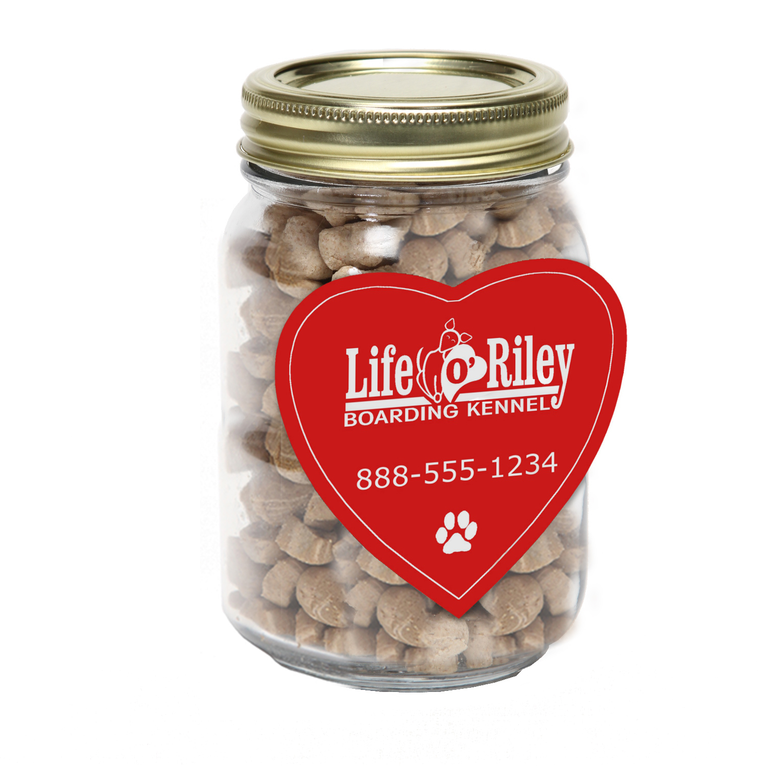 Pint Jar with Large Heart Magnet Pet Fill 1
