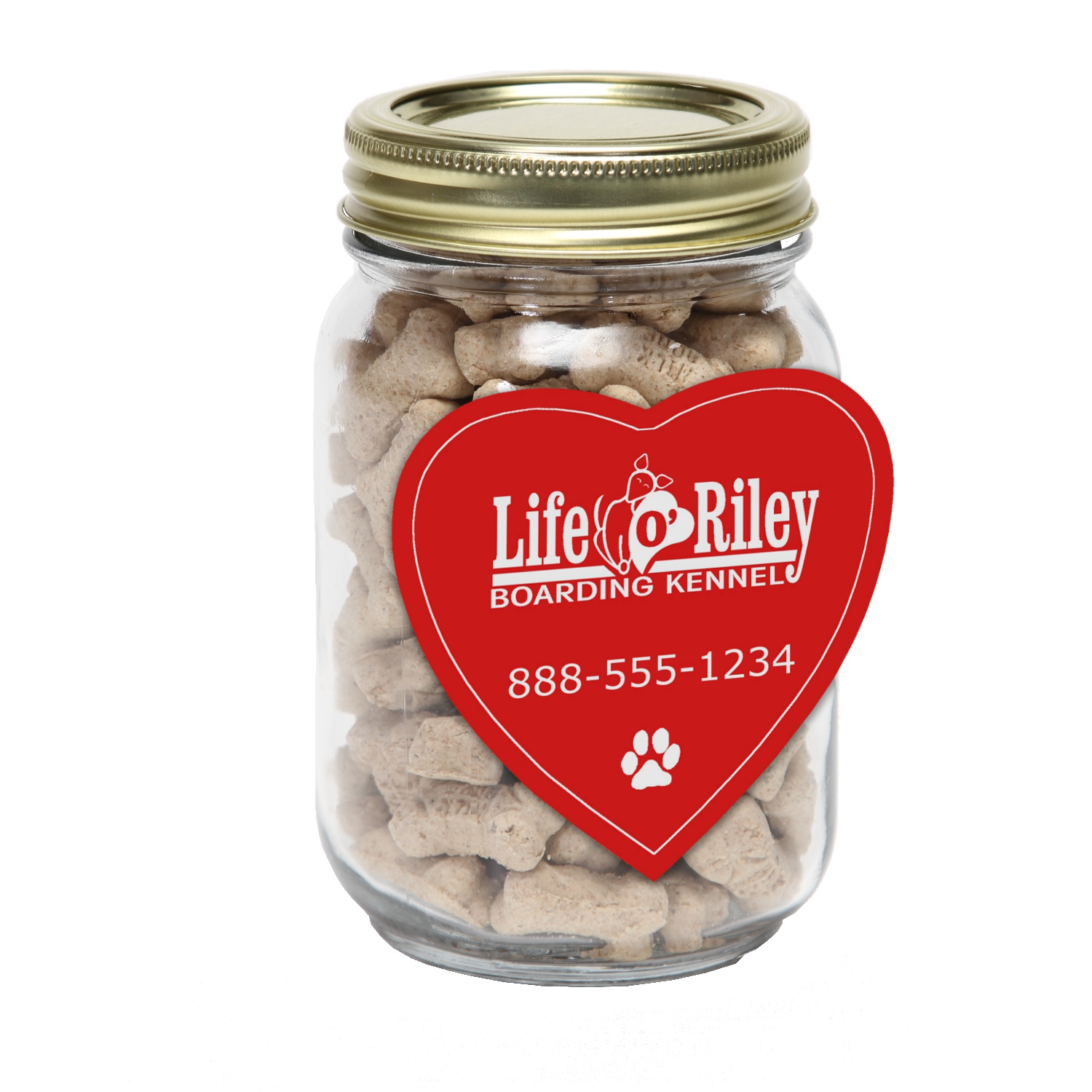 Pint Jar with Large Heart Magnet Pet Fill 1