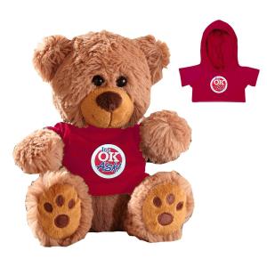 Plush Bear w/ Embroidered Paws and Hoodie 1 Plush Bear w/ Embroidered Paws and Hoodie 1
