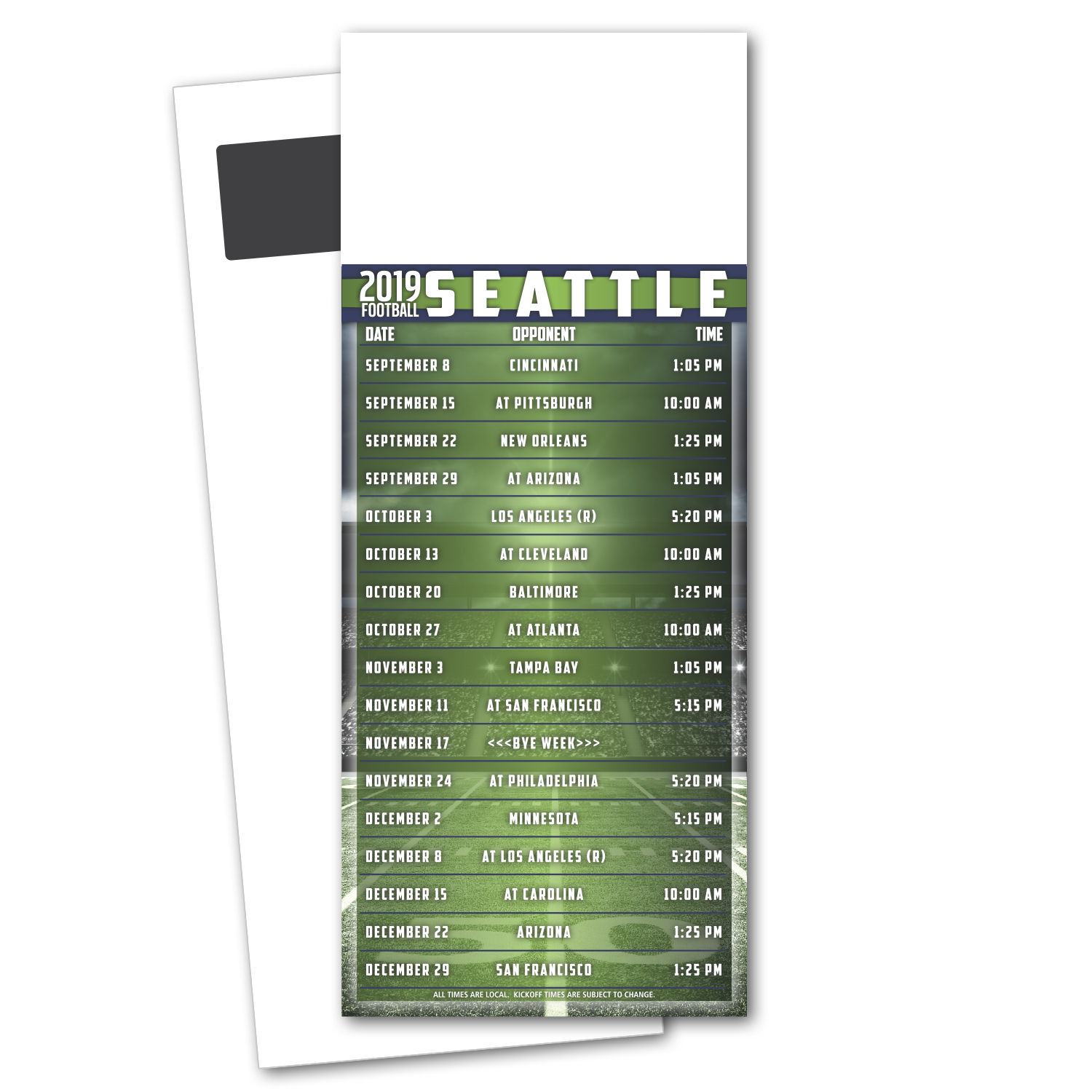 Football Schedule Magnetic Stick Up Card 1