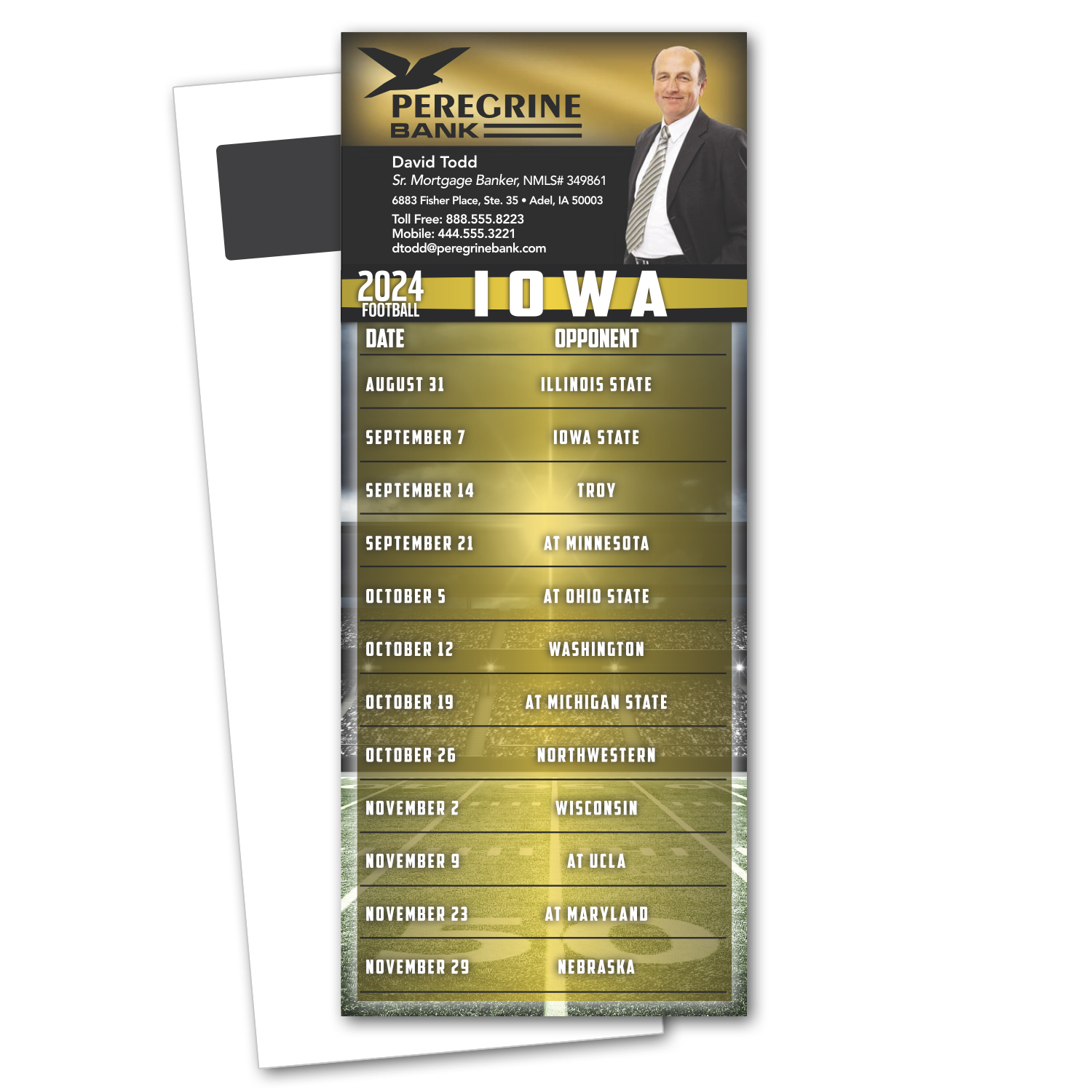 Football Schedule Magnetic Stick Up Card 1