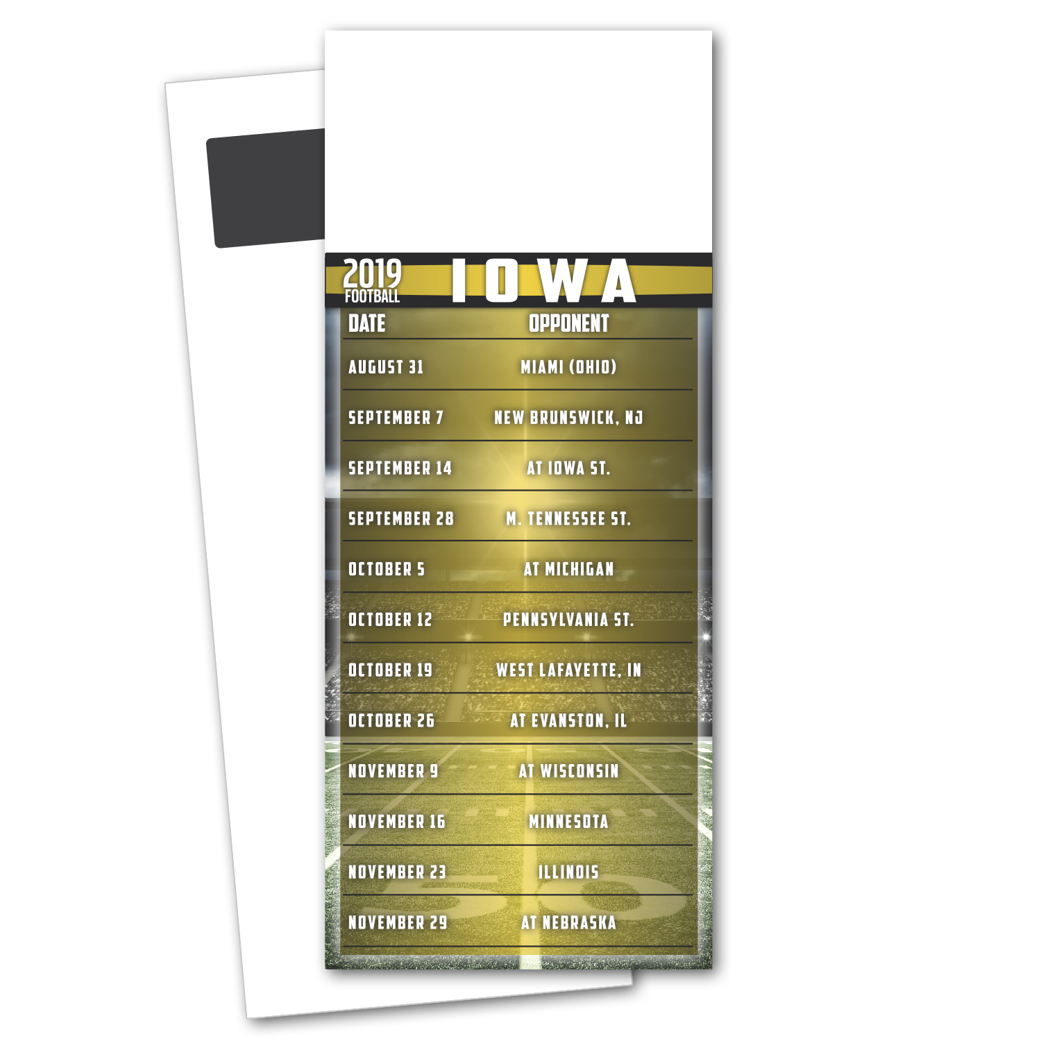 Football Schedule Magnetic Stick Up Card 1