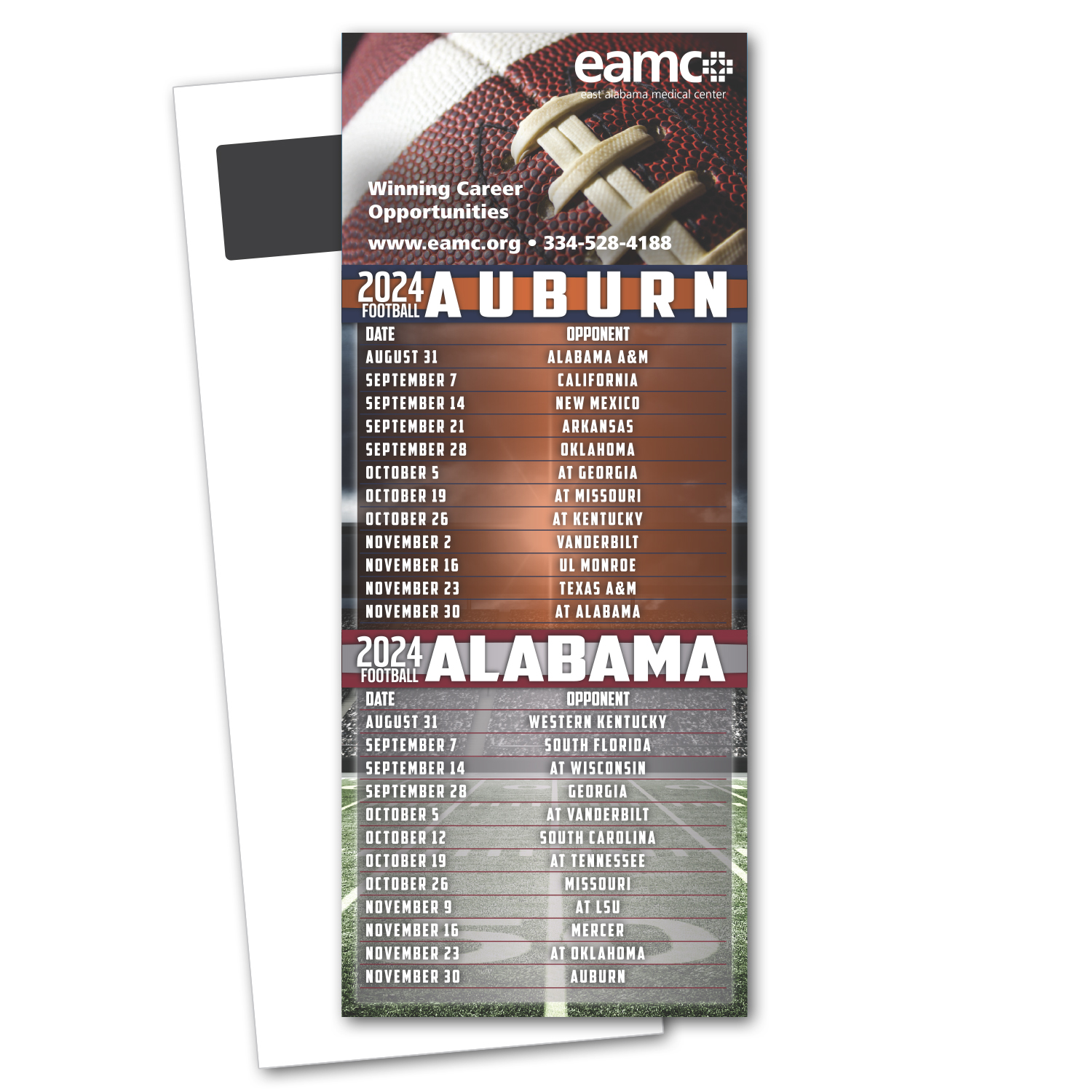 Football Schedule Magnetic Stick Up Card 1