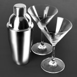Martini Shaker Set w/ 2 Glasses 2 Martini Shaker Set w/ 2 Glasses 2