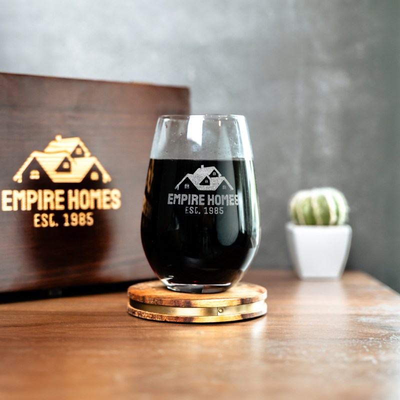 Santa Fe Wine Glass - Set of 2 - Custom Wood Box 1 Santa Fe Wine Glass - Set of 2 - Custom Wood Box 1