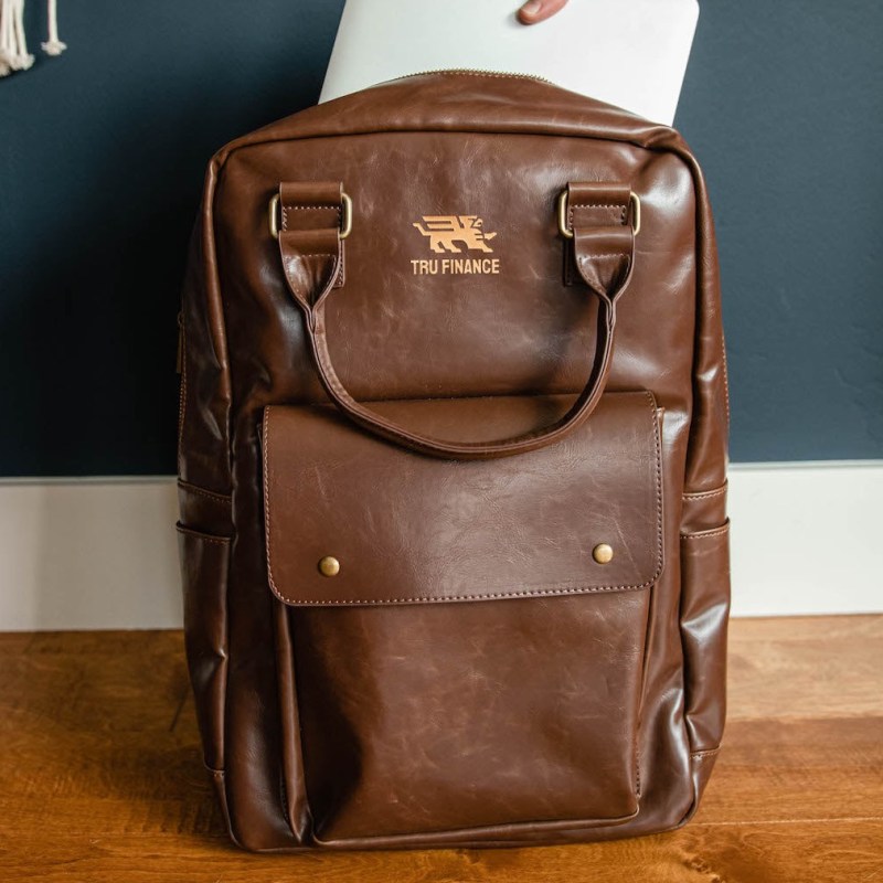 Leather Laptop Backpack - Brown 1 Leather Laptop Backpack - Brown 1