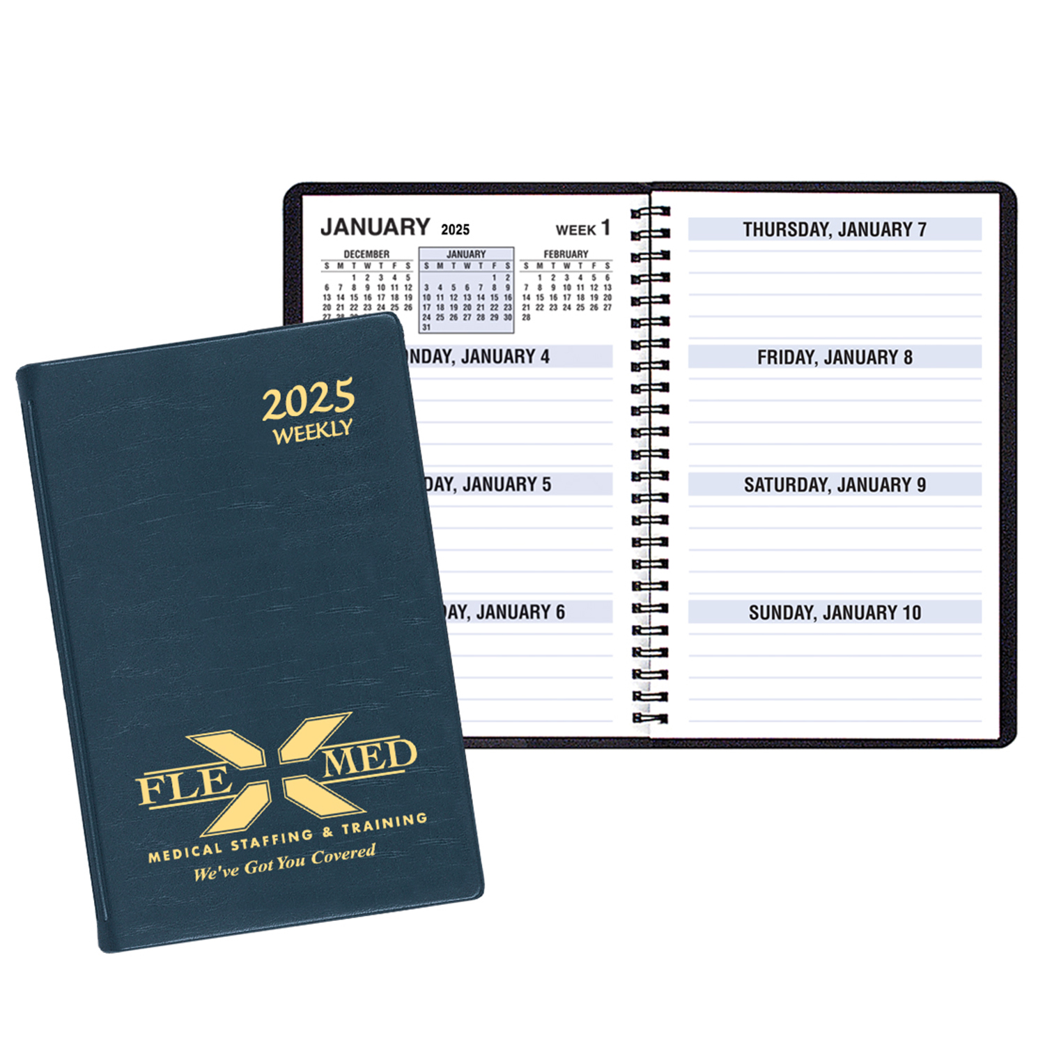 Large Print Weekly Desk Planner w/ Continental Vinyl Cover 1