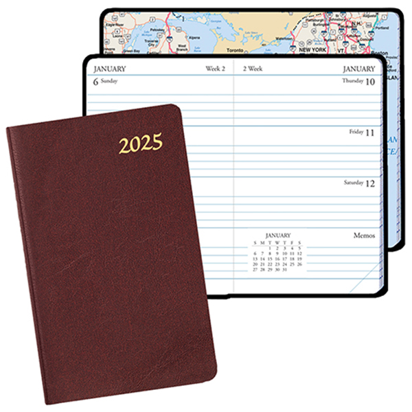 Mini Weekly Pocket Planner w/ Continental Vinyl Cover 1