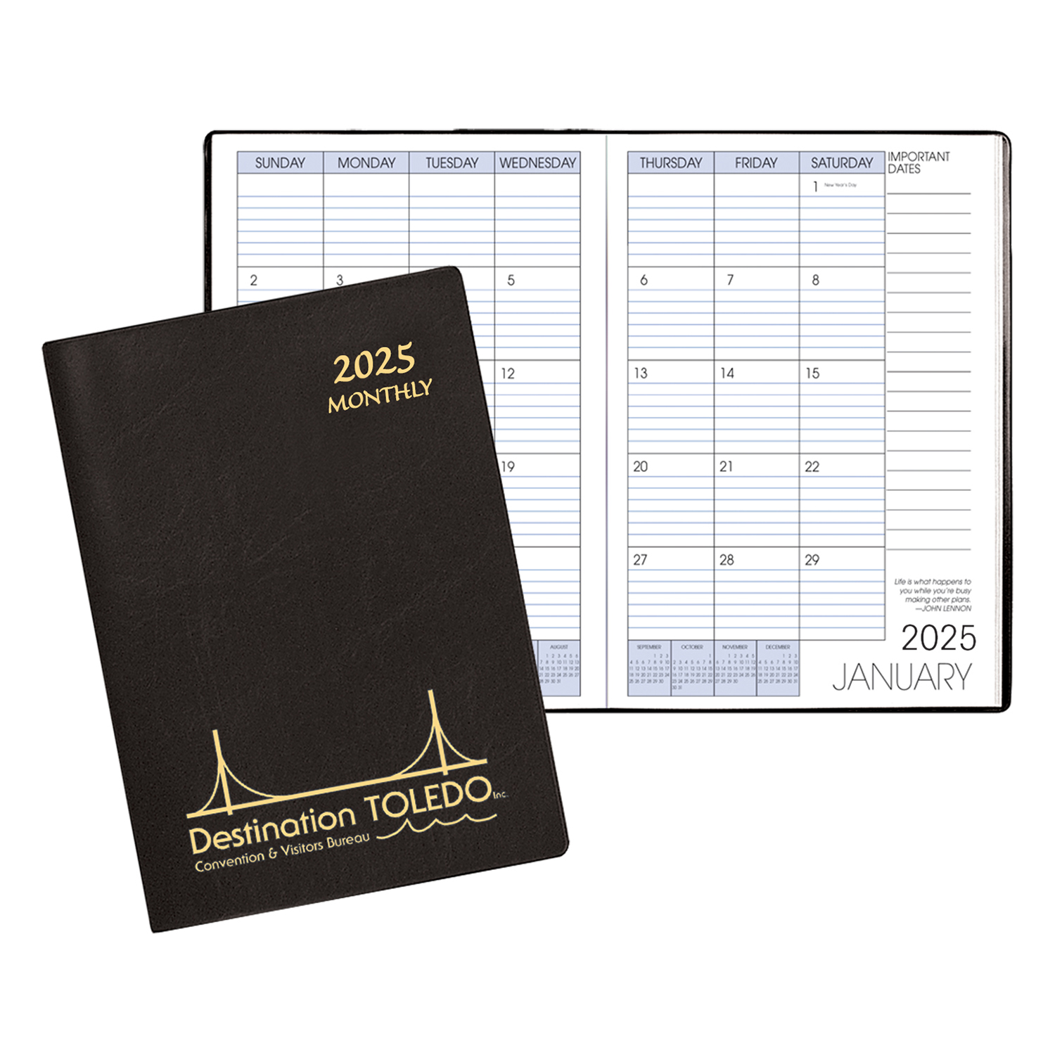 Monthly Desk Refillable Appointment Planner w/ Continental Vinyl Cover 1