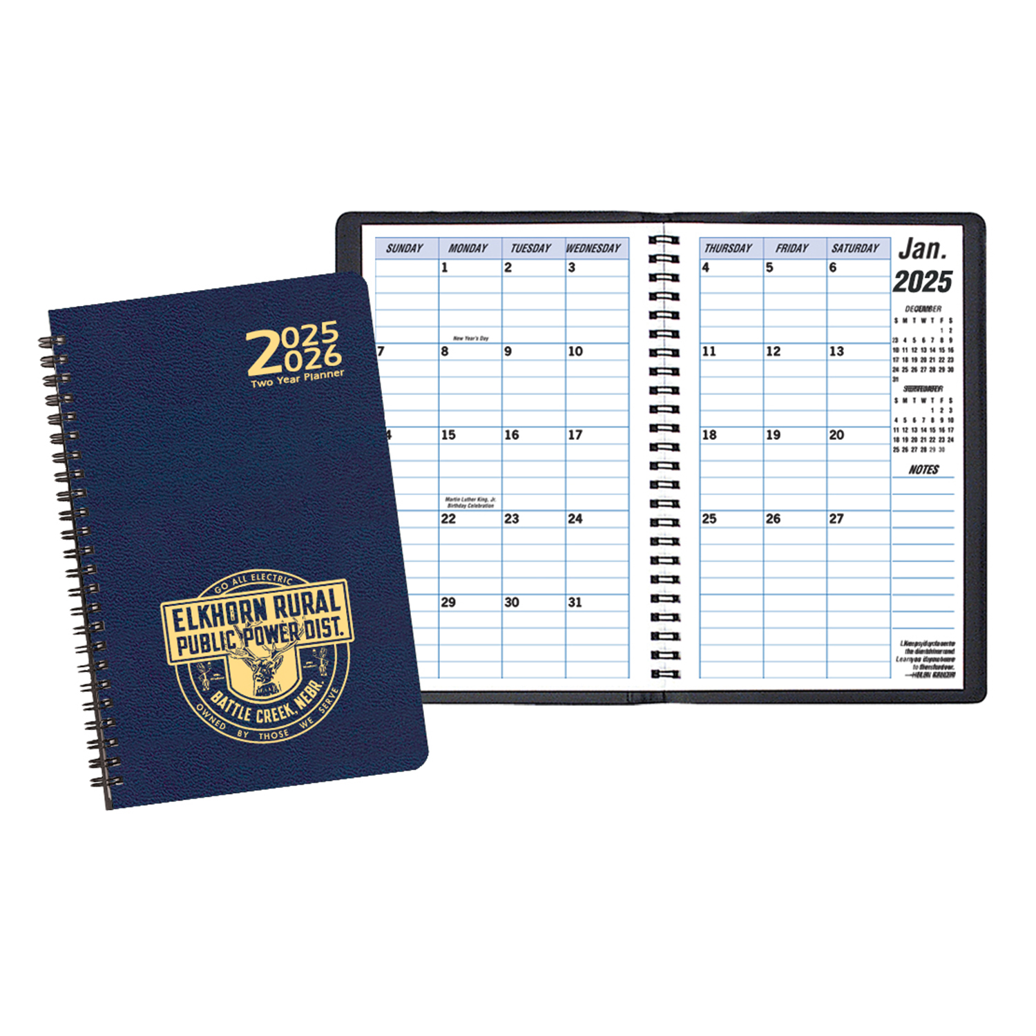 Two Year Monthly Desk Planner w/ Leatherette Cover 1