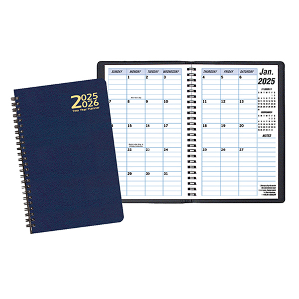 Two Year Monthly Desk Planner w/ Leatherette Cover 1