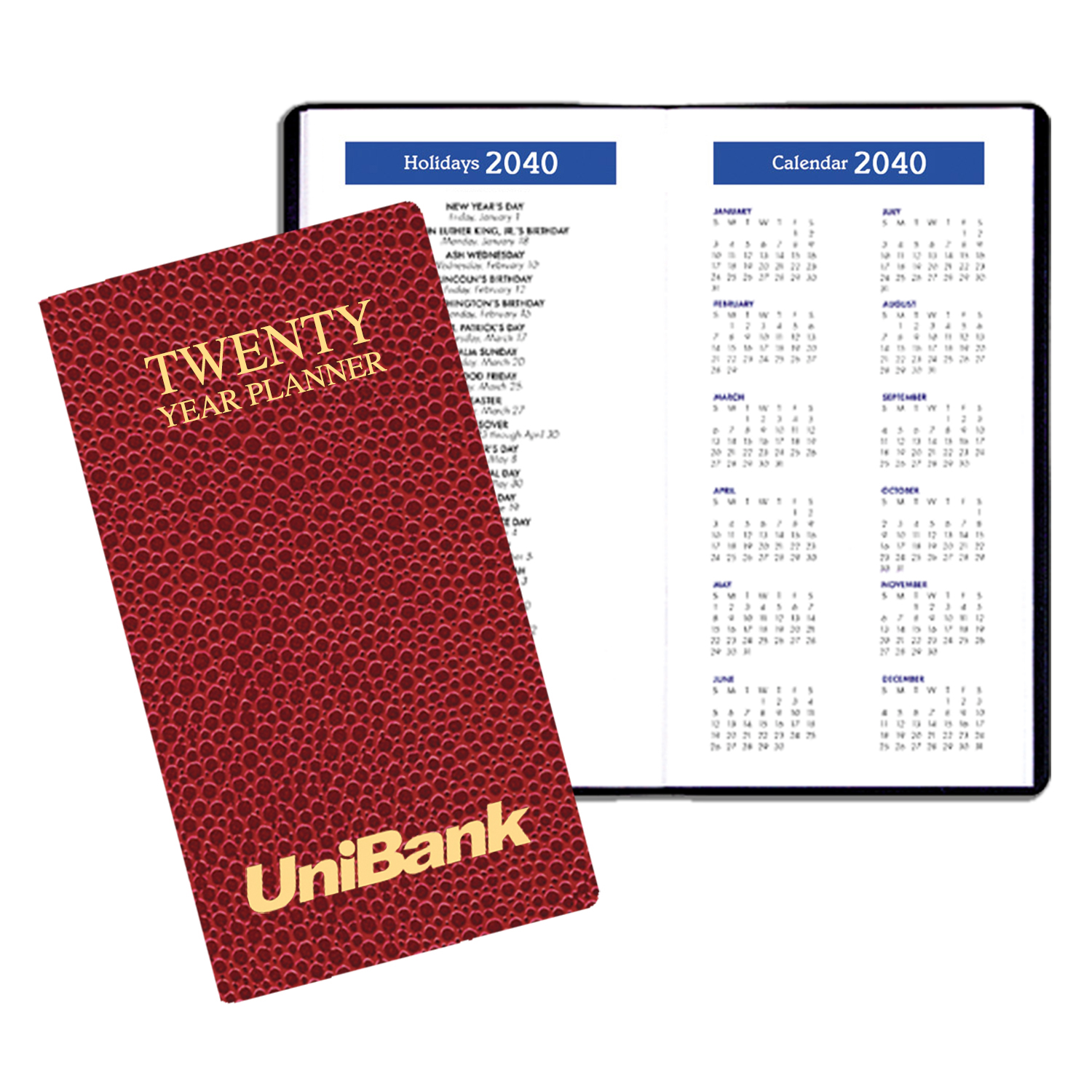 20 Year Reference Calendar w/ Cobblestone Cover 1