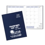 Academic Saddle Stitch Monthly Desk Planner w/ Leatherette Cover 1 Academic Saddle Stitch Monthly Desk Planner w/ Leatherette Cover 1