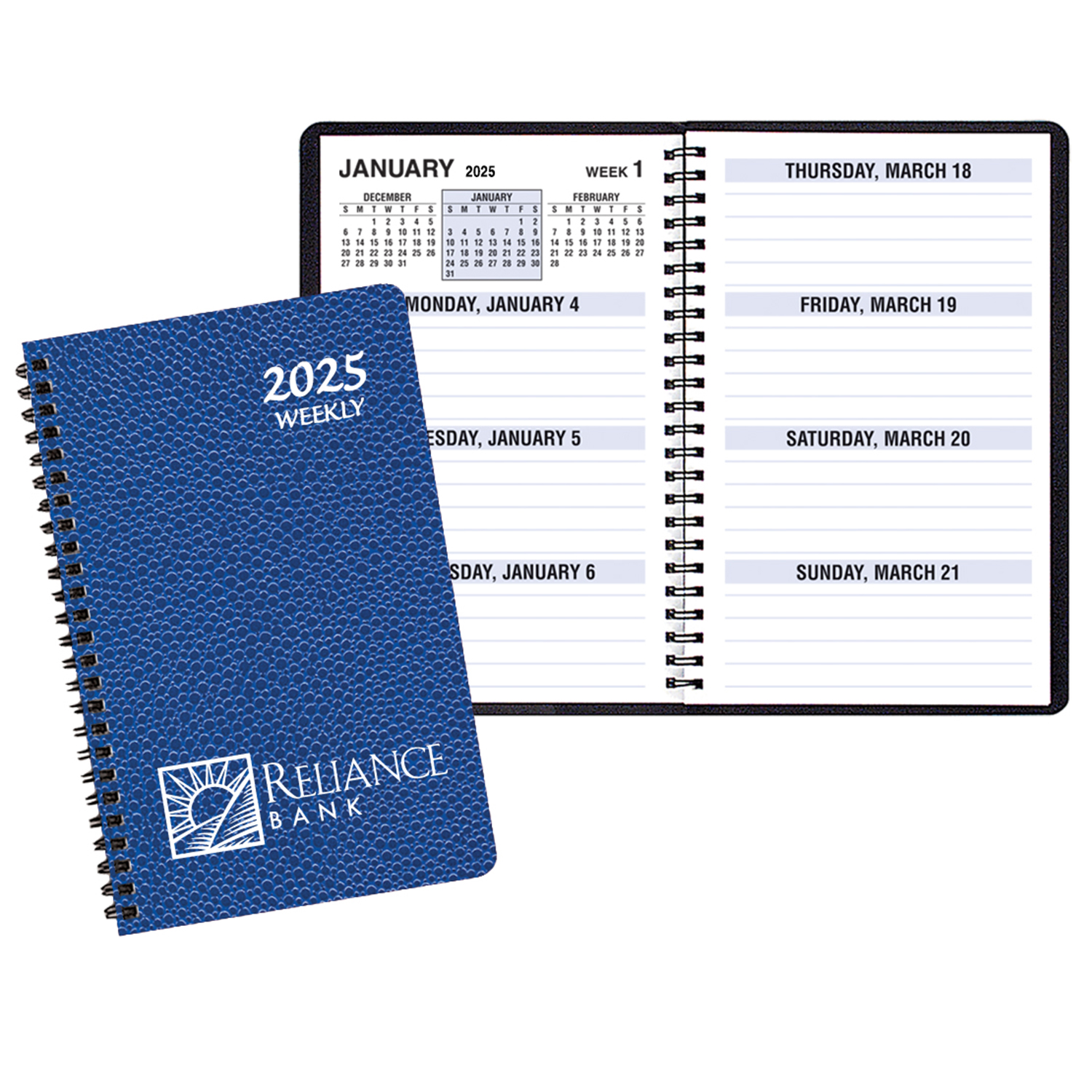 Large Print Weekly Desk Planner w/ Cobblestone Cover 1