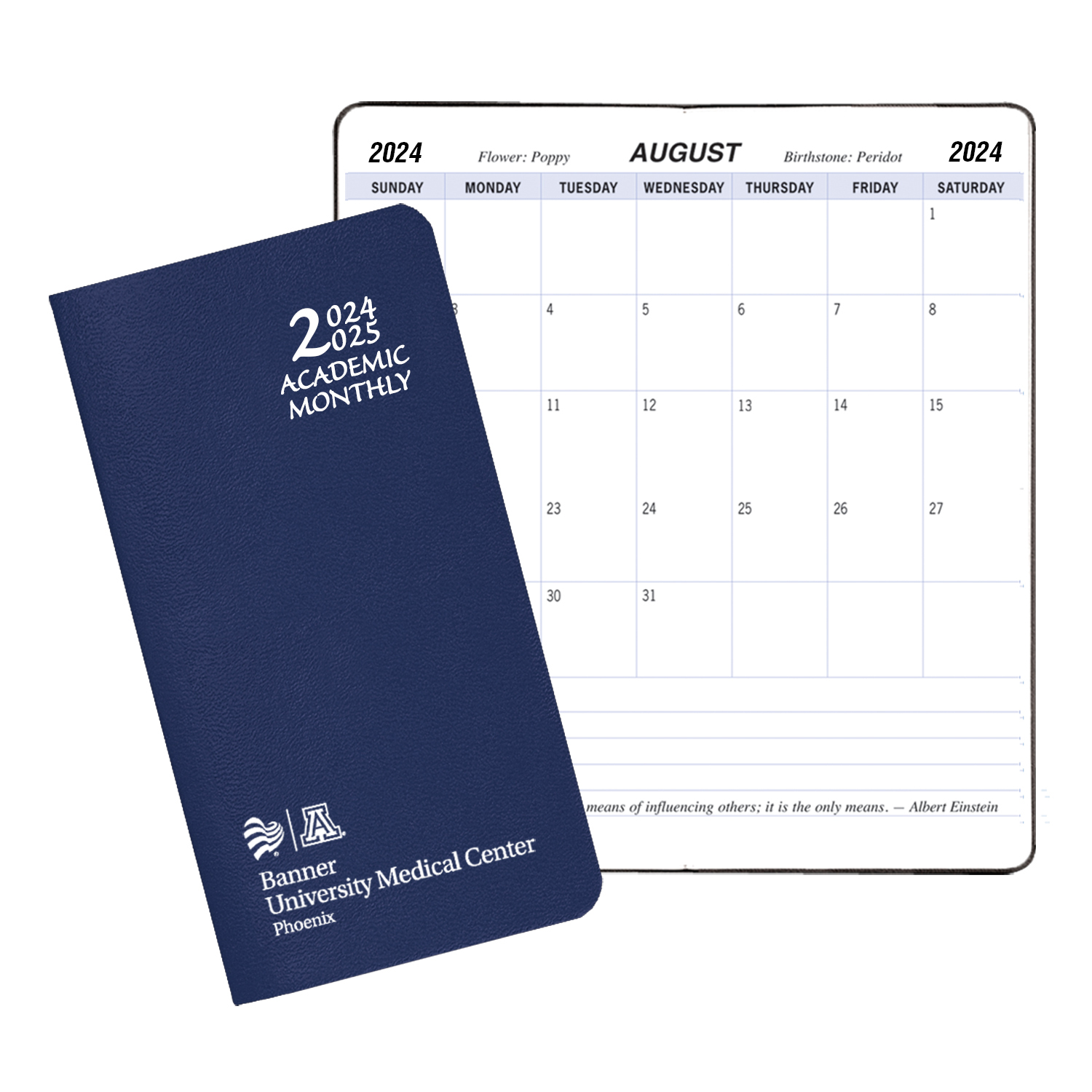 Academic Monthly Pocket Planner w/ Leatherette Cover 1