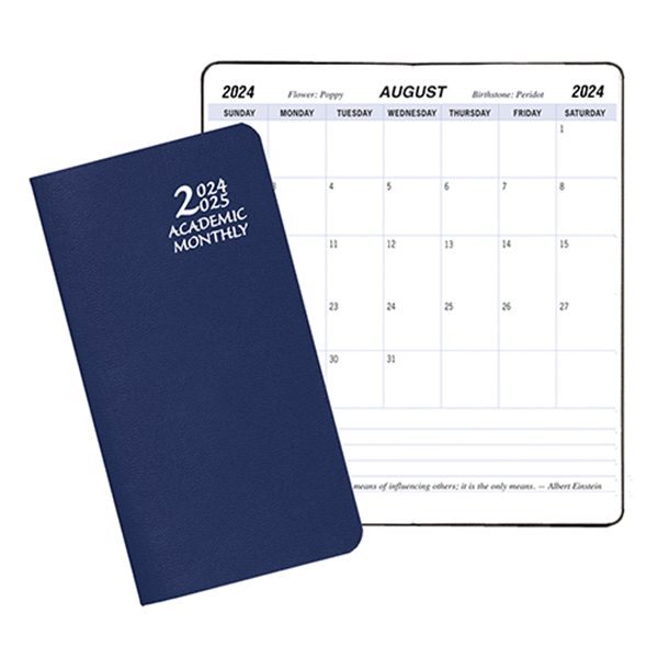 Academic Monthly Pocket Planner w/ Leatherette Cover 1