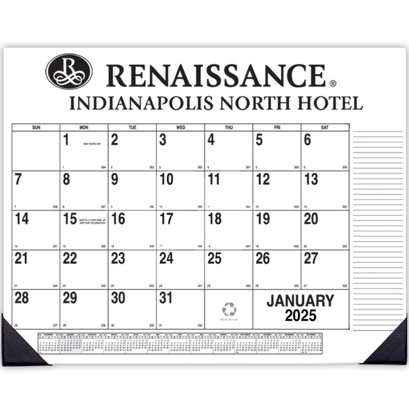 Side Custom Desk Pad Calendar (1 Color) 1 Side Custom Desk Pad Calendar (1 Color) 1