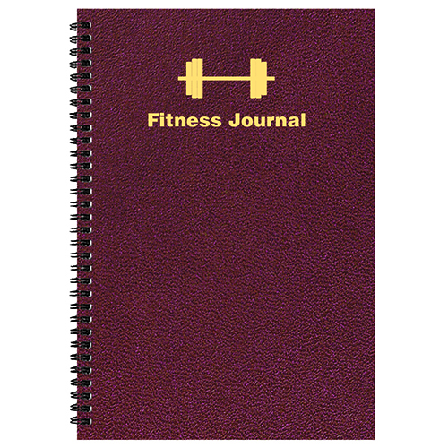 Fitness Journal Large 5 1/2 x 8 1/2, Wire-Bound, Leatherette Cover 1