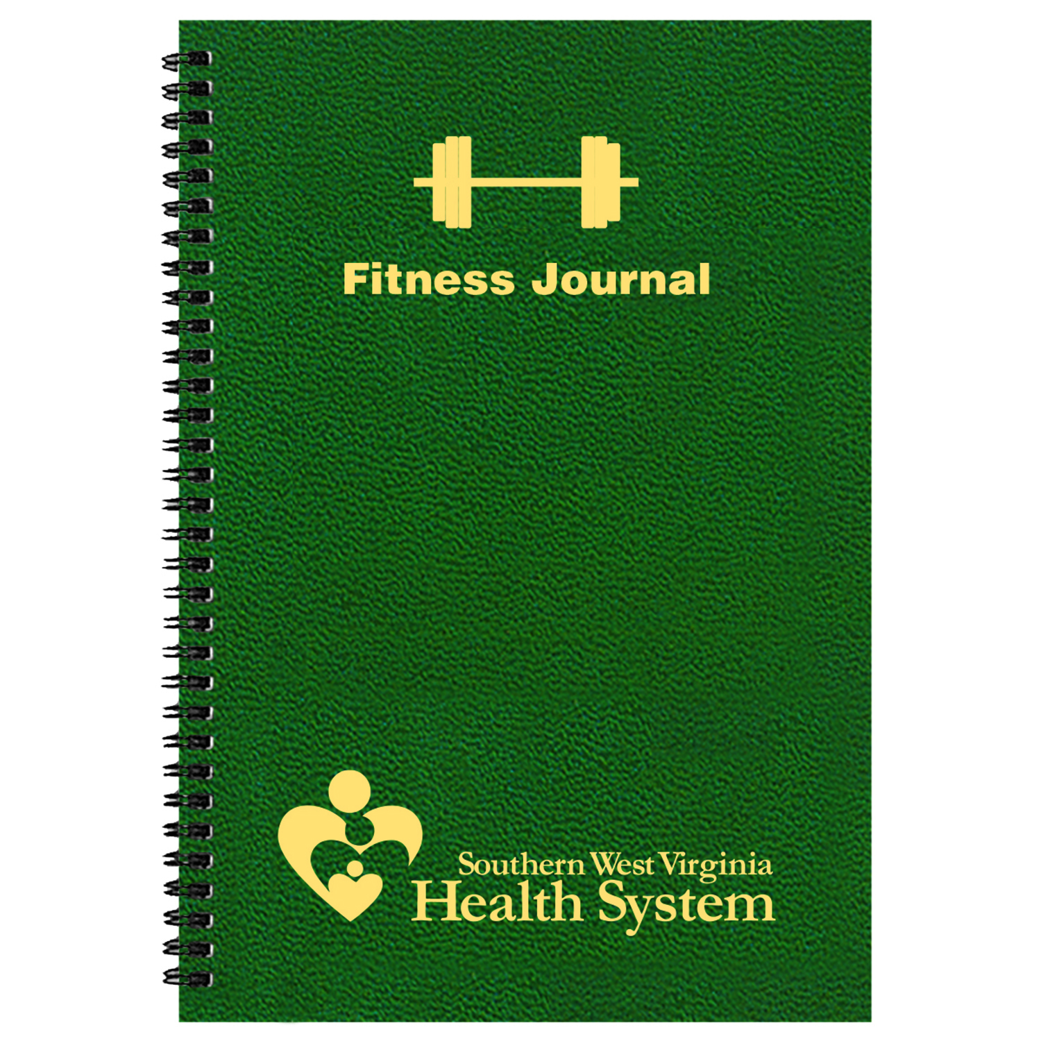Fitness Journal Large 5 1/2 x 8 1/2, Wire-Bound, Leatherette Cover 1