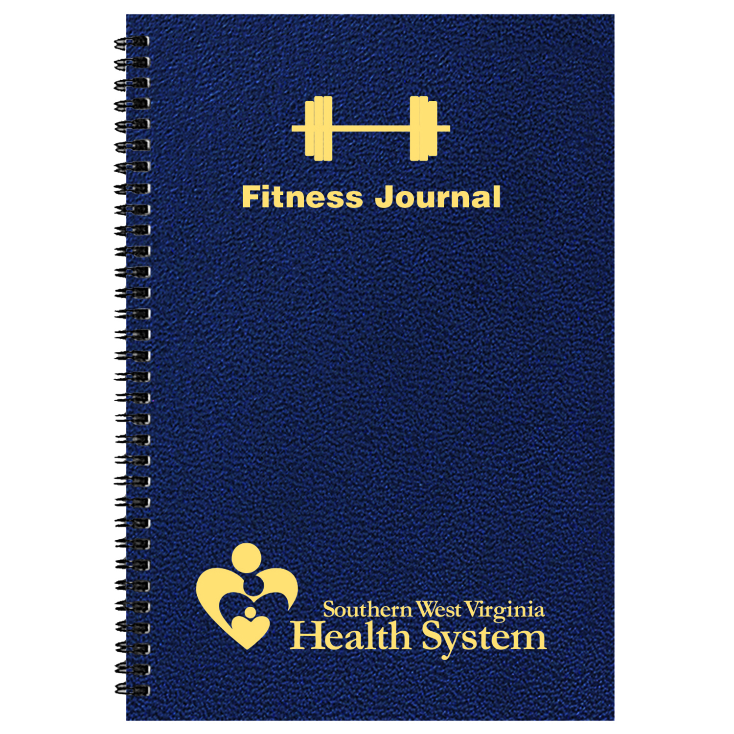 Fitness Journal Large 5 1/2 x 8 1/2, Wire-Bound, Leatherette Cover 1