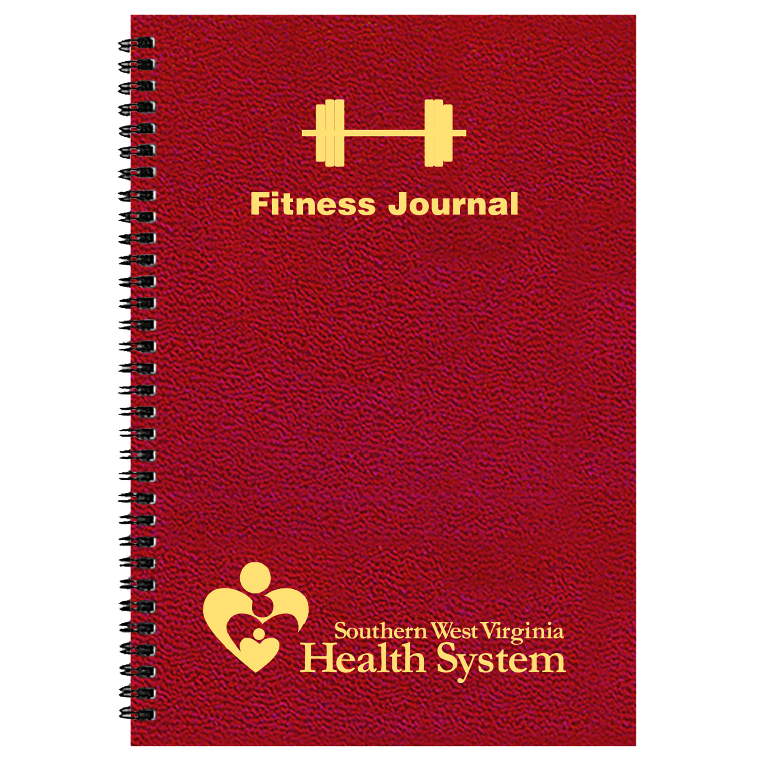 Fitness Journal Large 5 1/2 x 8 1/2, Wire-Bound, Leatherette Cover 1
