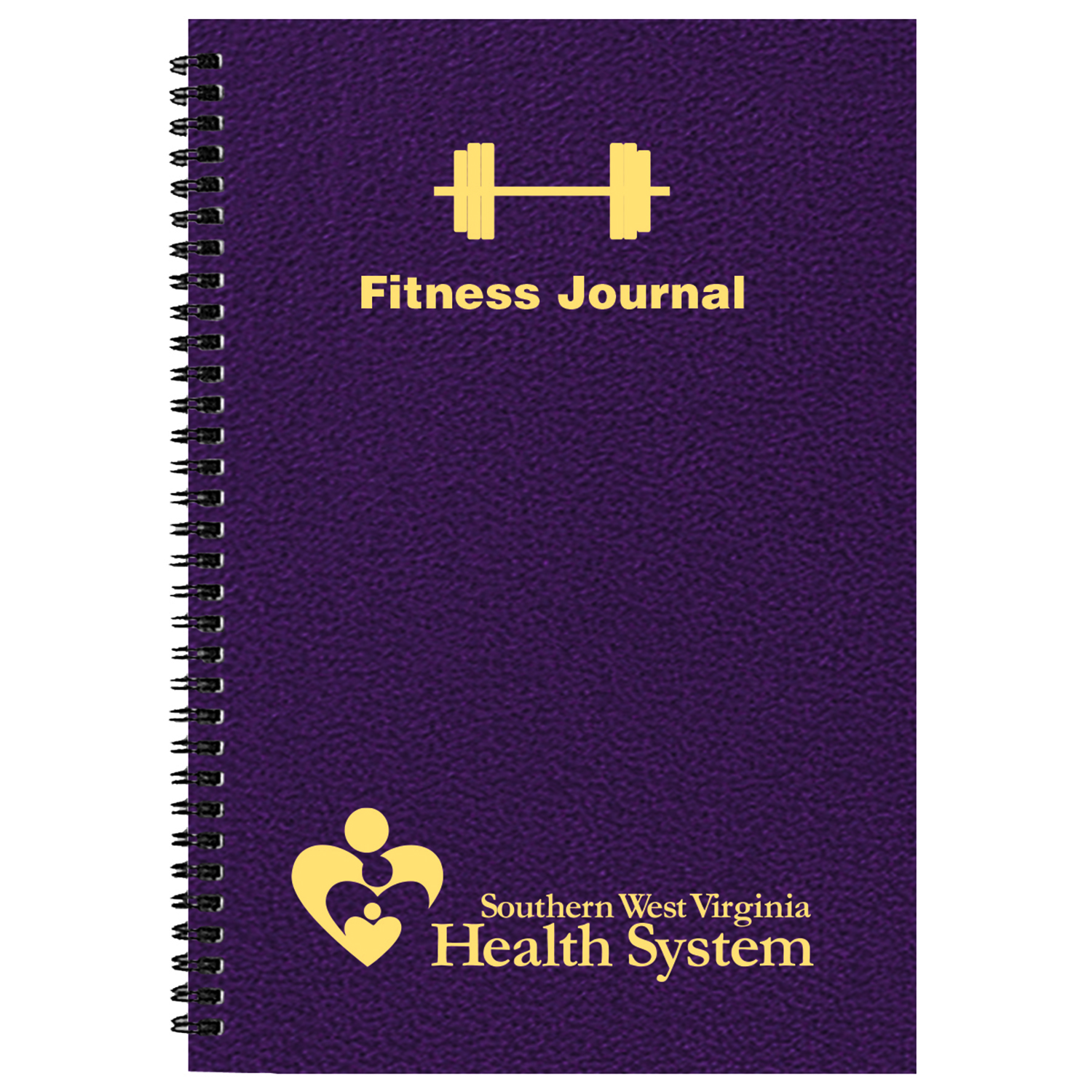 Fitness Journal Large 5 1/2 x 8 1/2, Wire-Bound, Leatherette Cover 1
