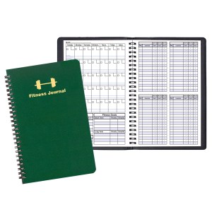 Fitness Journal Large 5 1/2 x 8 1/2, Wire-Bound, Leatherette Cover 1 Fitness Journal Large 5 1/2 x 8 1/2, Wire-Bound, Leatherette Cover 1