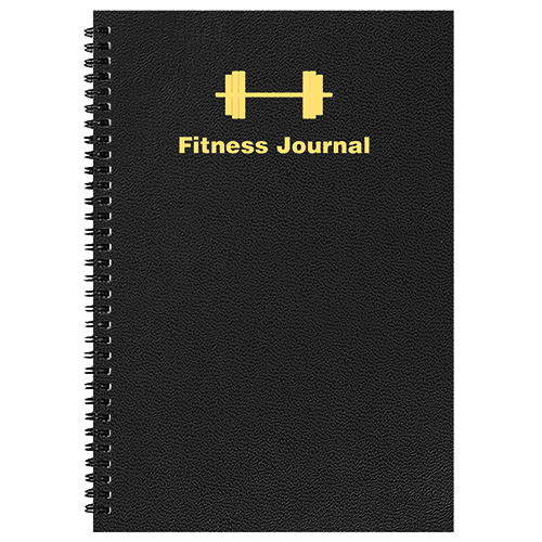Fitness Journal Large 5 1/2 x 8 1/2, Wire-Bound, Leatherette Cover 1