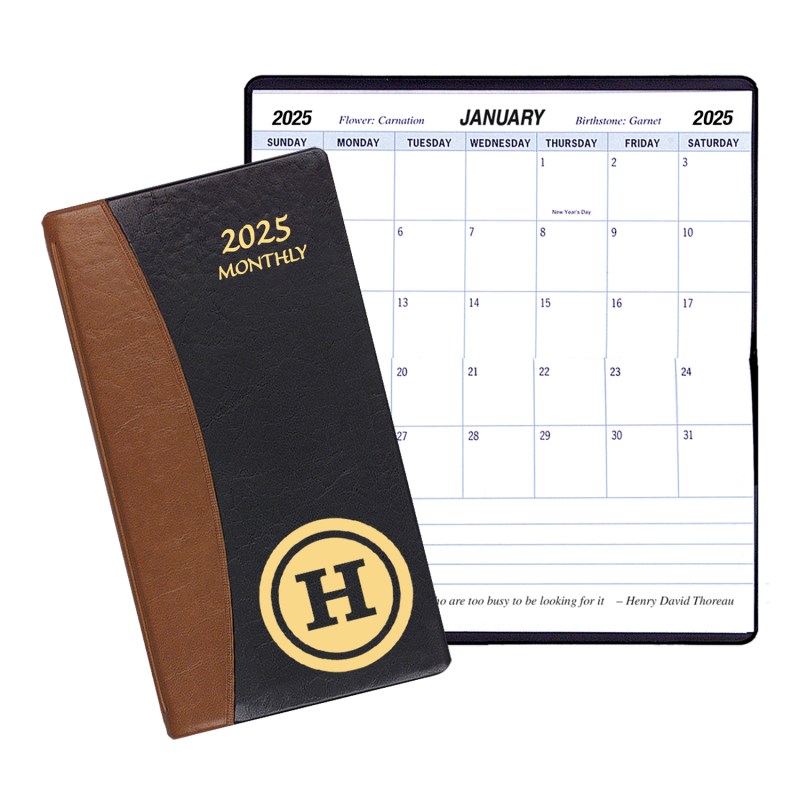 Monthly Pocket Planner w/ Carriage Vinyl Cover 1 Monthly Pocket Planner w/ Carriage Vinyl Cover 1
