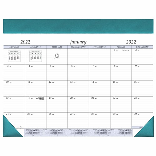 Desk Pad Calendar w/ Leatherette Header 1