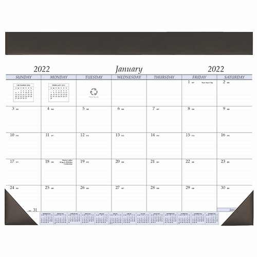 Desk Pad Calendar w/ Leatherette Header 1