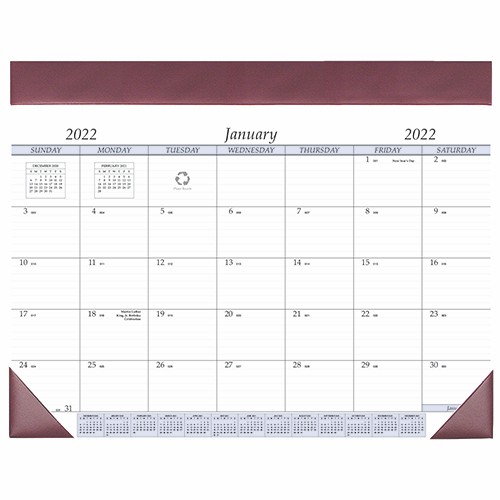 Desk Pad Calendar w/ Leatherette Header 1