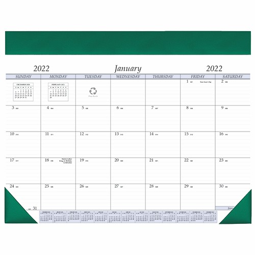 Desk Pad Calendar w/ Leatherette Header 1