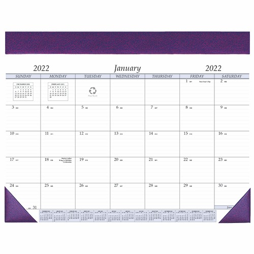 Desk Pad Calendar w/ Leatherette Header 1