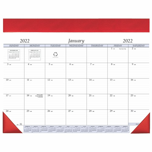 Desk Pad Calendar w/ Leatherette Header 1