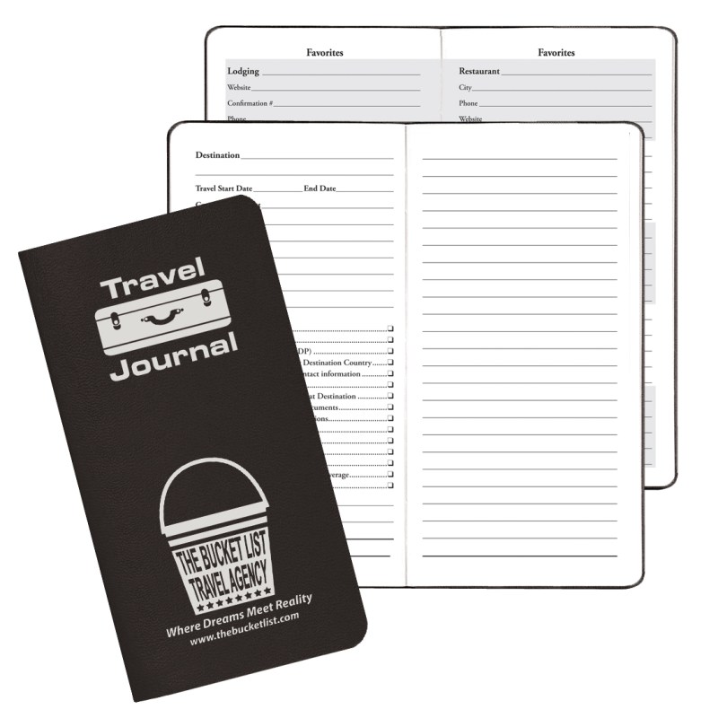Travel Journal w/ Leatherette Cover 1 Travel Journal w/ Leatherette Cover 1