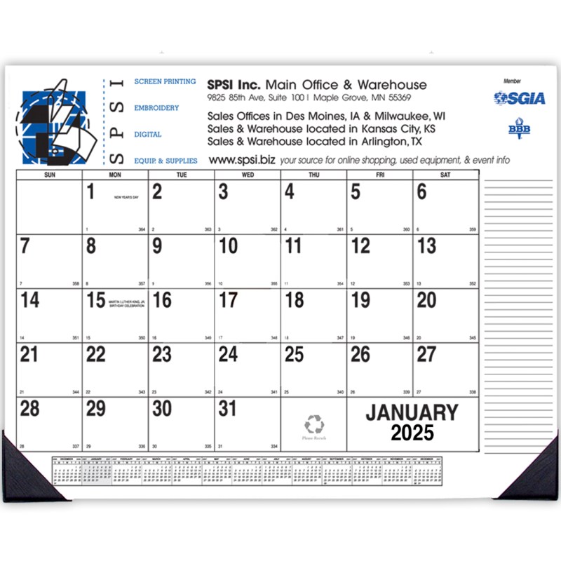 Side Custom Desk Pad Calendar (2 Color) 1 Side Custom Desk Pad Calendar (2 Color) 1